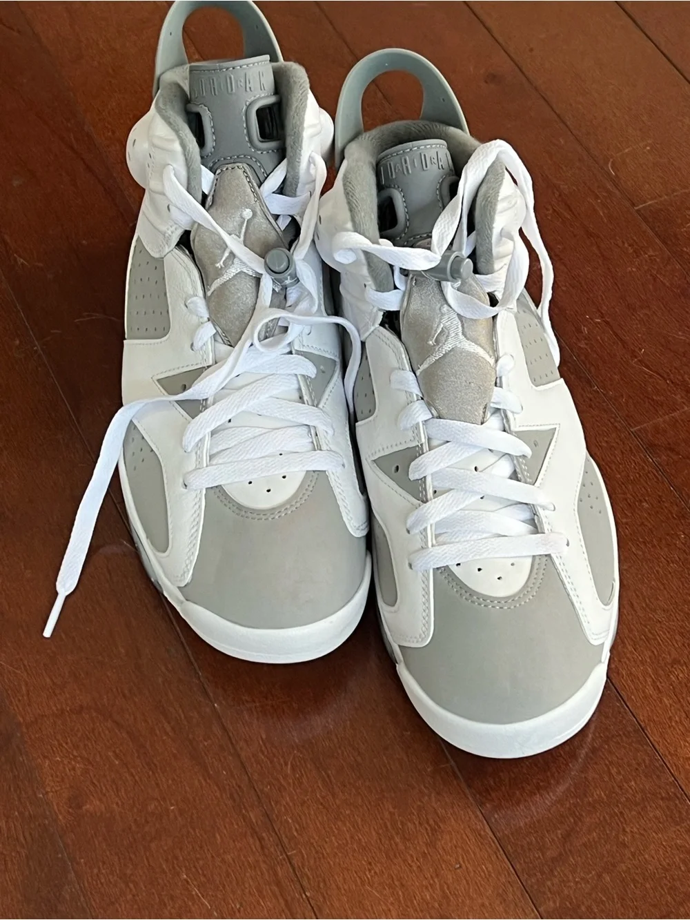 Jordan Grey & White Sneaker Interior with Size Tag